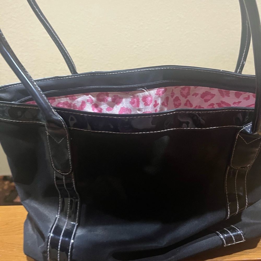 Black and Pink Cheetah Print Tote Bag